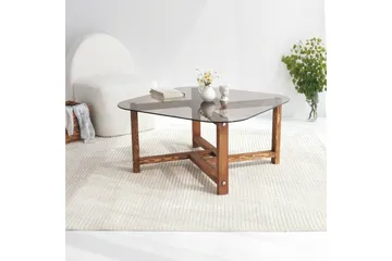 Ostwerwal Soffbord 80 cm Runt - Natur/Glas - Möbler - Bord