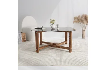 Ostwerwal Soffbord 80 cm Runt - Natur/Glas - Möbler - Bord
