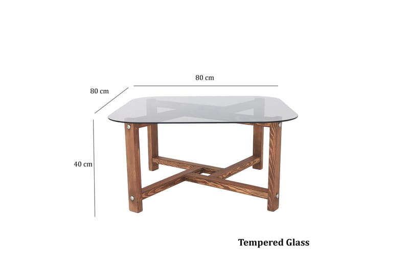 Ostwerwal Soffbord 80 cm Runt - Natur/Glas - Möbler - Bord