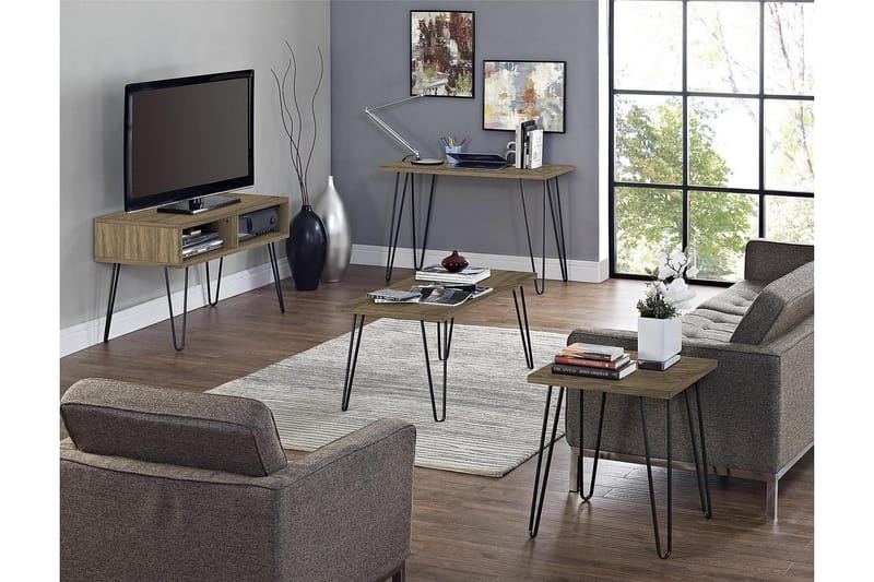 OWEN Skrivbord 102 cm Valnötsbrun/Svart - Dorel Home - Möbler - Bord