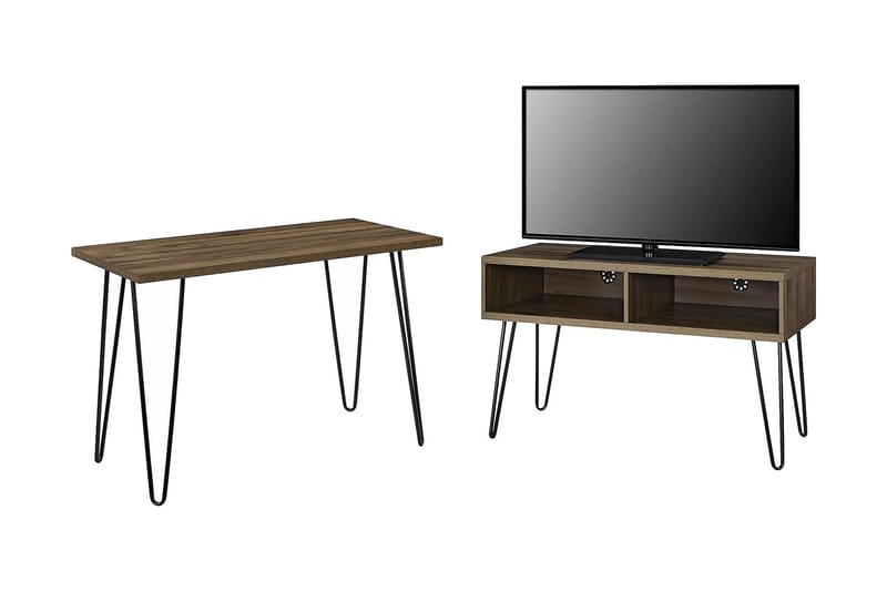 OWEN Skrivbord 102 cm Valnötsbrun/Svart - Dorel Home - Möbler - Bord