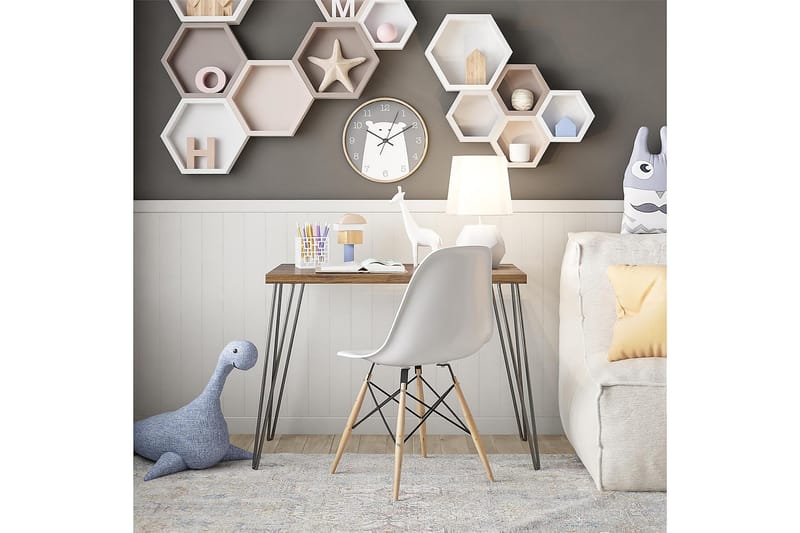 OWEN Skrivbord 102 cm Valnötsbrun/Svart - Dorel Home - Möbler - Bord