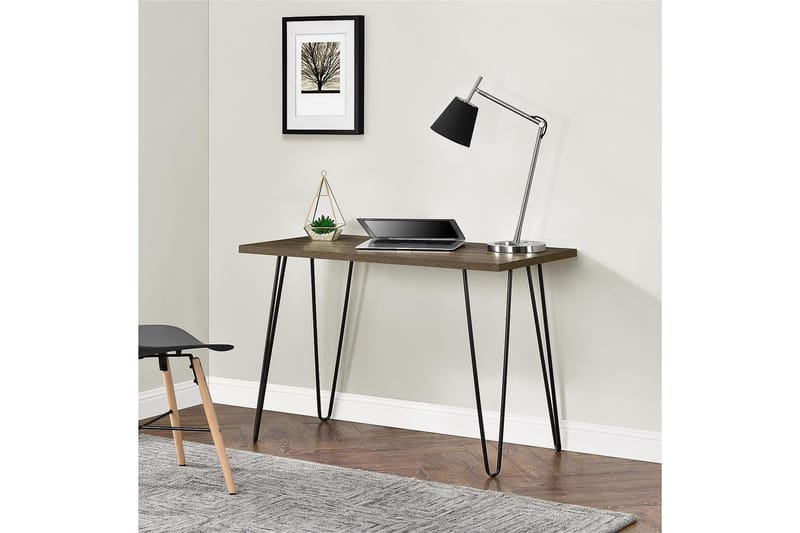 OWEN Skrivbord 102 cm Valnötsbrun/Svart - Dorel Home - Möbler - Bord