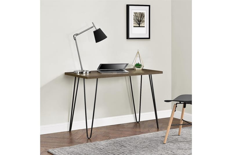 OWEN Skrivbord 102 cm Valnötsbrun/Svart - Dorel Home - Möbler - Bord
