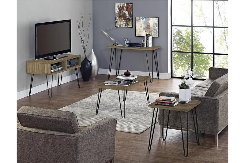 Owen Soffbord 107 cm Valnötsbrun/Svart - Dorel Home - Möbler - Bord