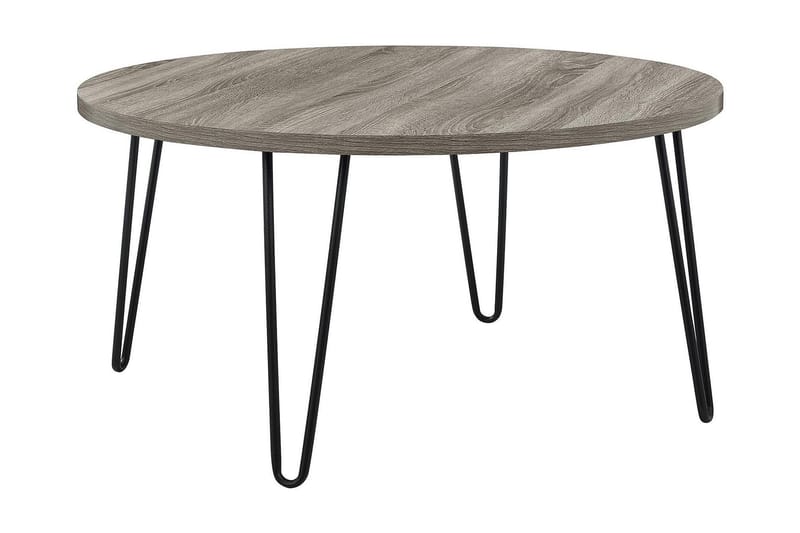 OWEN Soffbord 90 cm Ovalt Runt Grå/Svart - Dorel Home - Möbler - Bord