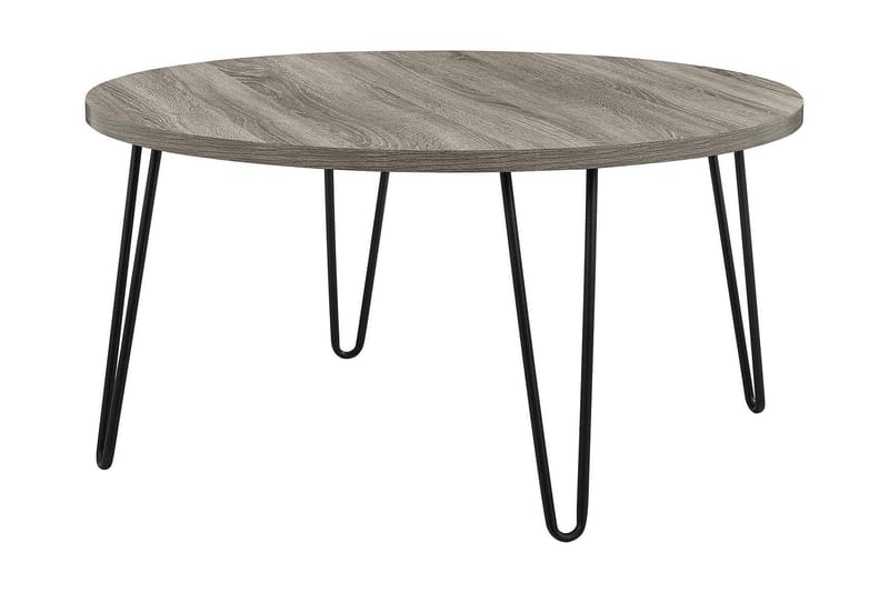 OWEN Soffbord 90 cm Ovalt Runt Grå/Svart - Dorel Home - Möbler - Bord