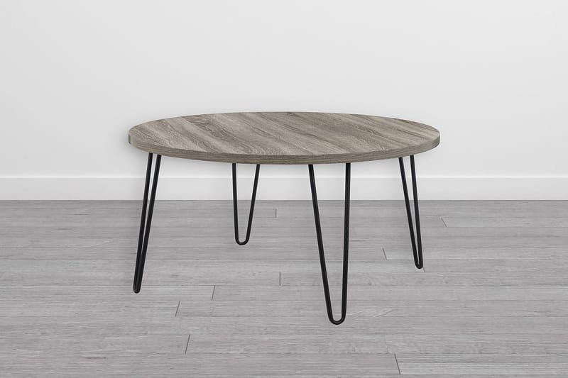 OWEN Soffbord 90 cm Ovalt Runt Grå/Svart - Dorel Home - Möbler - Bord