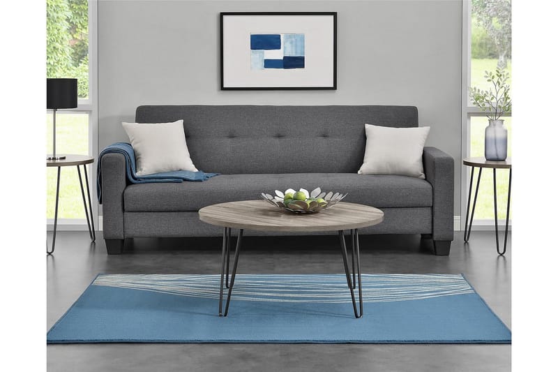 Owen Soffbord 90 cm Ovalt Runt Grå/Svart - Dorel Home - Möbler - Bord