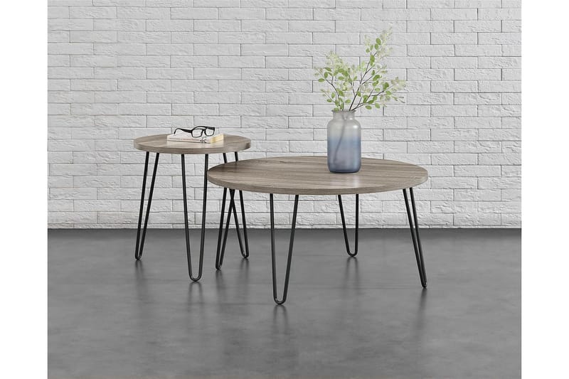 Owen Soffbord 90 cm Ovalt Runt Grå/Svart - Dorel Home - Möbler - Bord