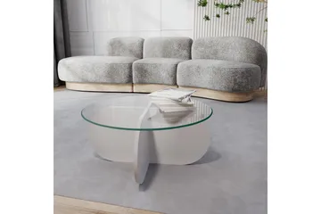 Pakalni Soffbord 75x35x75 cm Runt - Vit - Möbler - Bord