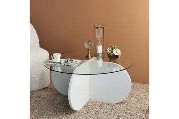 Pakalni Soffbord 75x35x75 cm Runt - Vit - Möbler - Bord