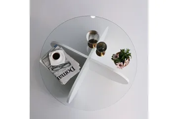 Pakalni Soffbord 75x35x75 cm Runt - Vit - Möbler - Bord