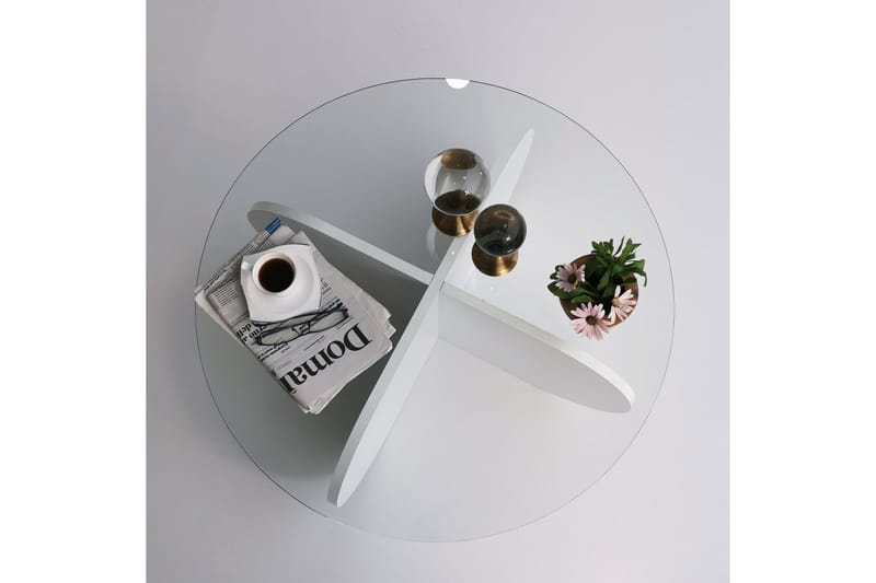 Pakalni Soffbord 75x35x75 cm Runt - Vit - Möbler - Bord