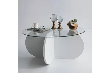 Pakalni Soffbord 75x35x75 cm Runt - Vit - Möbler - Bord