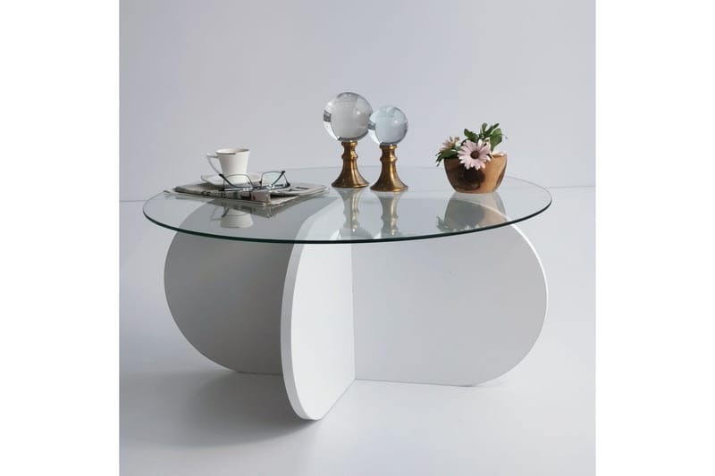 Pakalni Soffbord 75x35x75 cm Runt - Vit - Möbler - Bord