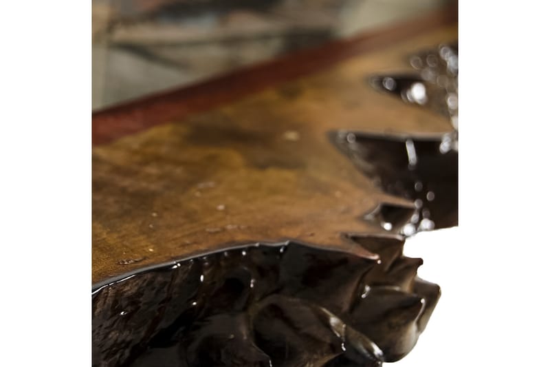 PANCERA Soffbord 115 cm med Bild Valnöt - Mörkbrun - Soffbord - Bord