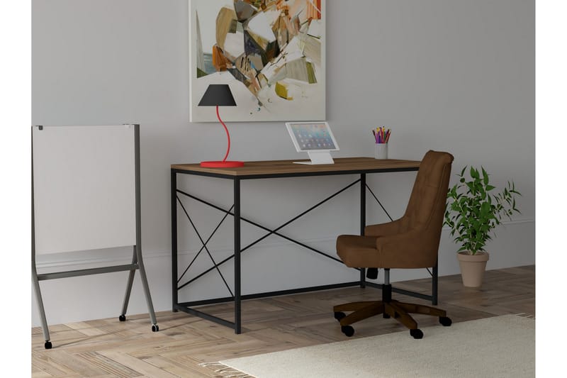 PARREGA Skrivbord 121x72x121 cm Brun - Möbler - Bord