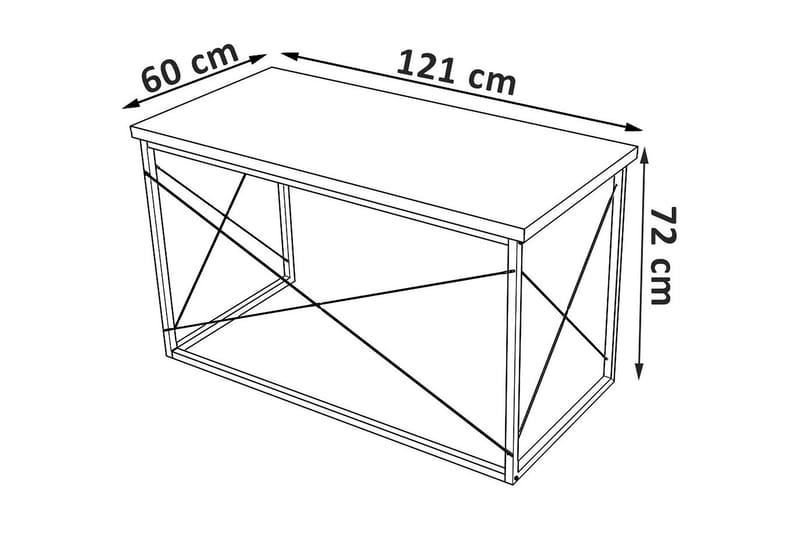 PARREGA Skrivbord 121x72x121 cm Brun - Möbler - Bord