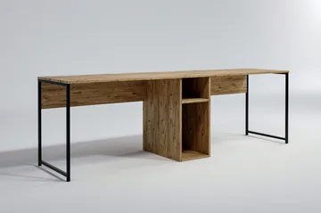 Pellafol Skrivbord 140 cm med Förvaring Hyllor - Natur/Svart - Möbler - Bord