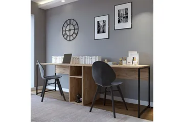 Pellafol Skrivbord 140 cm med Förvaring Hyllor - Natur/Svart - Möbler - Bord