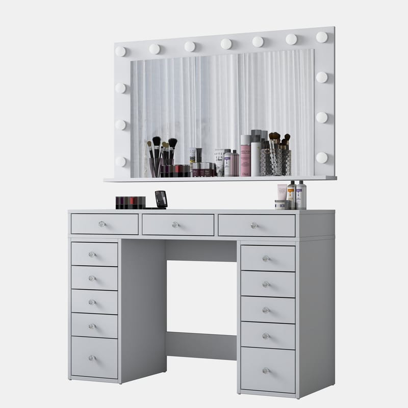 Pervik Sminkbord 120x81,6x44,5 cm - Vit, kallvit - Möbler - Bord
