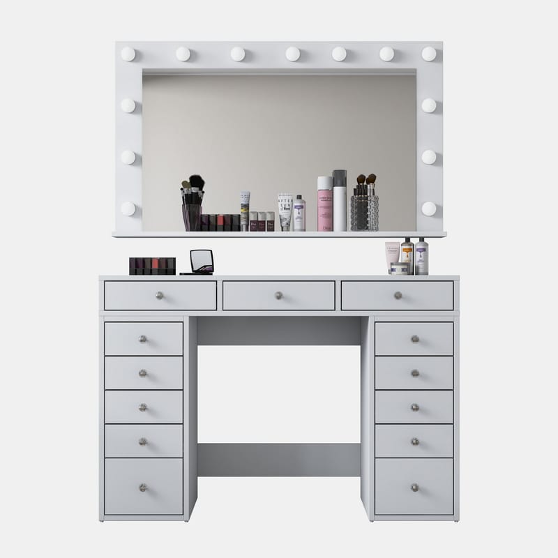 Pervik Sminkbord 120x81,6x44,5 cm - Vit, kallvit - Möbler - Bord