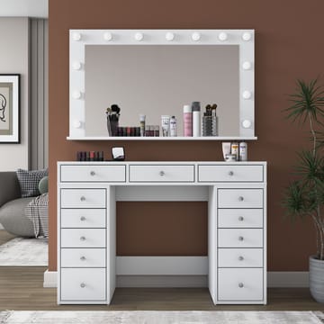 Pervik Sminkbord 120x81,6x44,5 cm - Vit, kallvit - Möbler - Bord