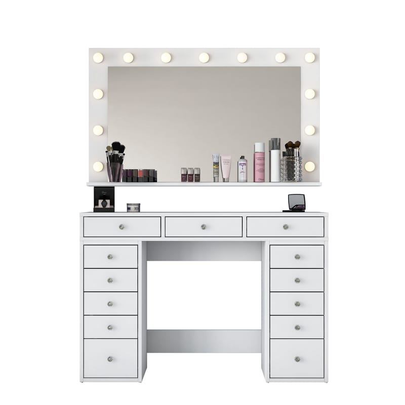 Pervik Sminkbord 120x81,6x44,5 cm - Vit, varmvit - Möbler - Bord