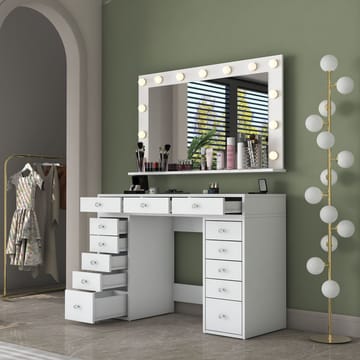 Pervik Sminkbord 120x81,6x44,5 cm - Vit, varmvit - Möbler - Bord