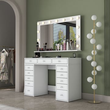 Pervik Sminkbord 120x81,6x44,5 cm - Vit, varmvit - Möbler - Bord