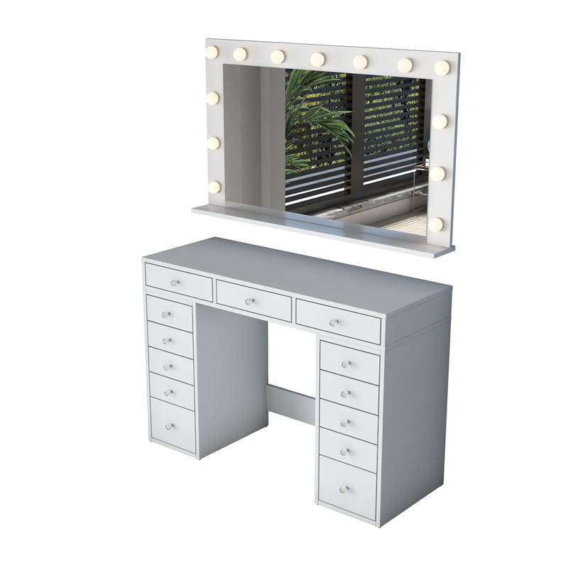 Pervik Sminkbord 120x81,6x44,5 cm - Vit, varmvit - Möbler - Bord