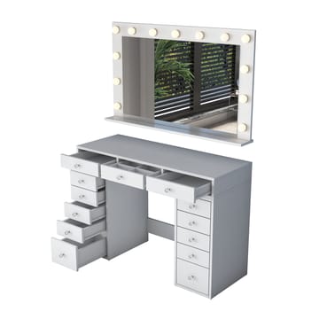 Pervik Sminkbord 120x81,6x44,5 cm - Vit, varmvit - Möbler - Bord