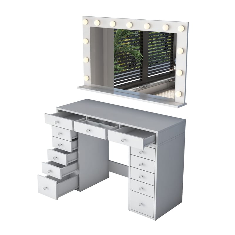 Pervik Sminkbord 120x81,6x44,5 cm - Vit, varmvit - Möbler - Bord
