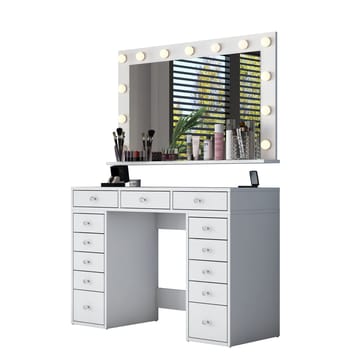 Pervik Sminkbord 120x81,6x44,5 cm - Vit, varmvit - Möbler - Bord