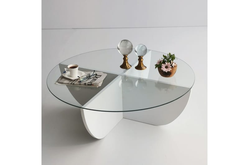 PETRONILA Soffbord 90x30x90 cm Vit Runt - Möbler - Bord