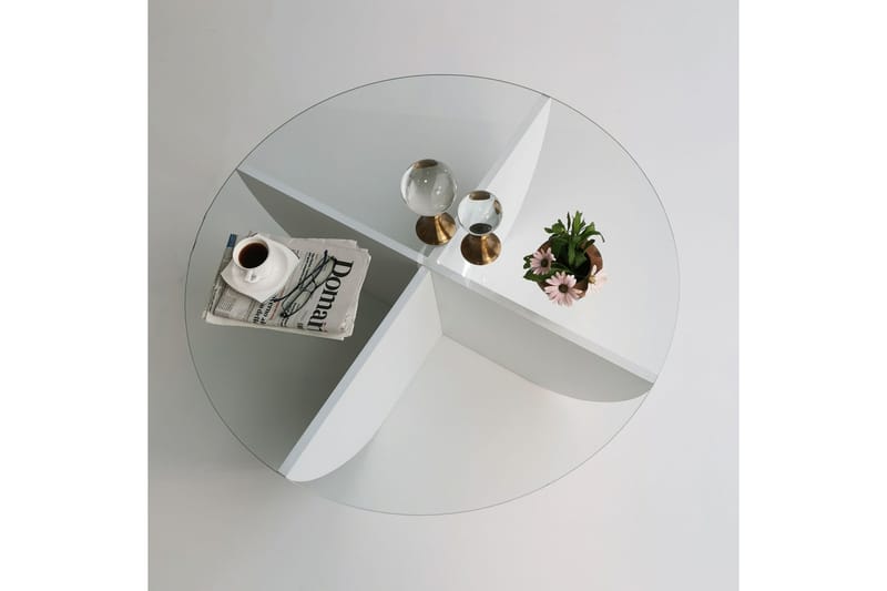 PETRONILA Soffbord 90x30x90 cm Vit Runt - Möbler - Bord
