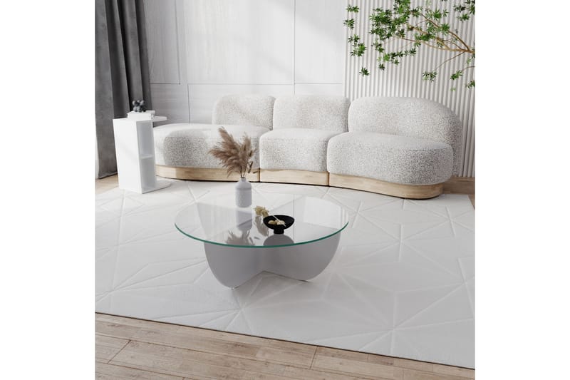 PETRONILA Soffbord 90x30x90 cm Vit Runt - Möbler - Bord
