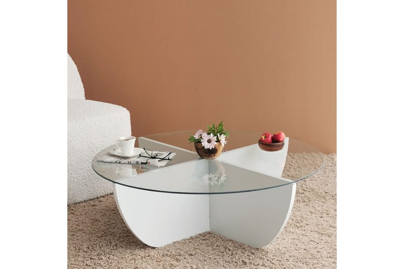 PETRONILA Soffbord 90x30x90 cm Vit Runt - Möbler - Bord