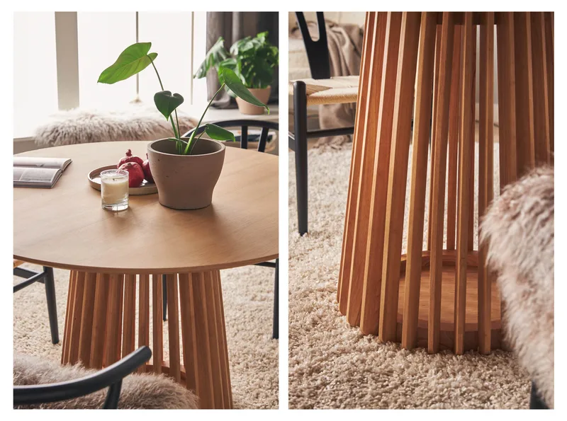 Peyra Matbord 120  cm Runt Ek - Natur - Möbler - Bord