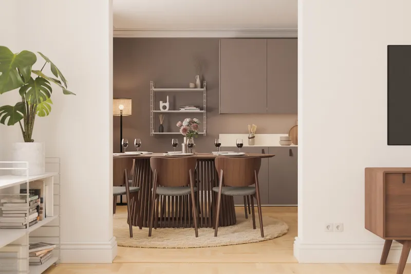 Peyra Ovalt Matbord 200 cm för 6 personer Köksbord Massiv Valnöt - Mörkbrunt / Trä - Möbler - Bord