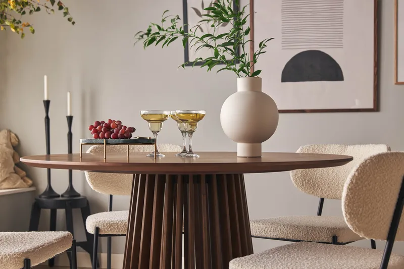 Peyra Runt Matbord 120 cm för 4 personer Köksbord i trä - Valnöt - Möbler - Bord