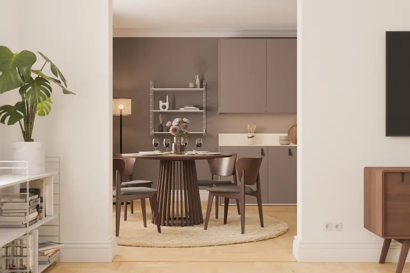 Peyra Runt Matbord 120 cm för 4 personer Köksbord i trä - Valnöt - Möbler - Bord