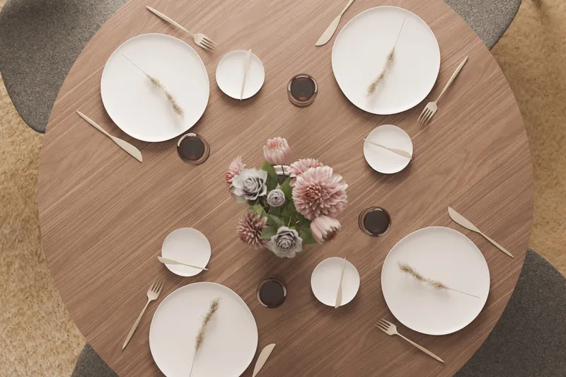 Peyra Runt Matbord 120 cm för 4 personer Köksbord i trä - Valnöt - Möbler - Bord