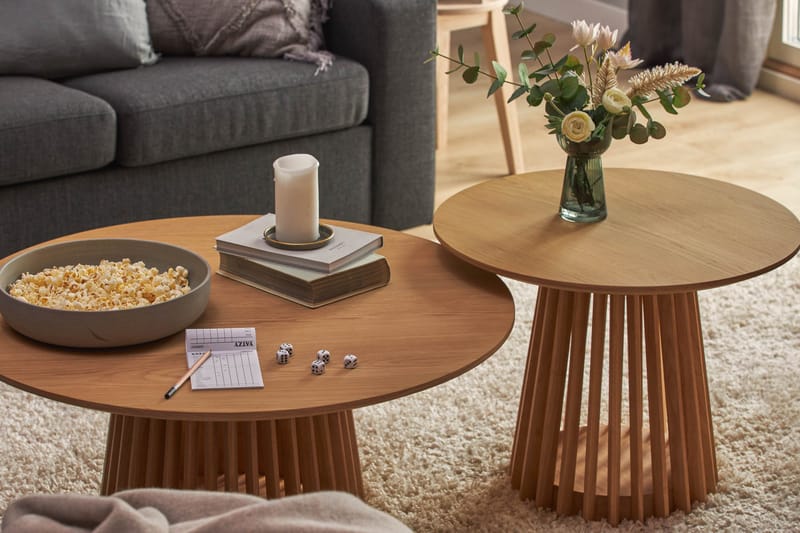 Peyra Soffbord  60 cm Runt Ek - Natur - Möbler - Bord