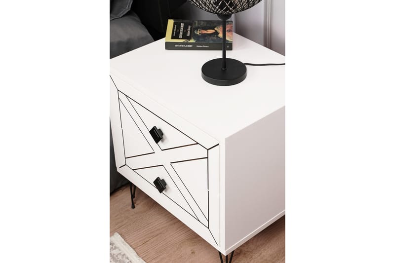 PLUMM Sängbord 50 cm Vit - Möbler - Bord