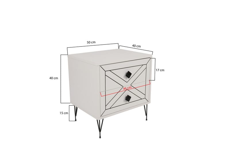 PLUMM Sängbord 50 cm Vit - Möbler - Bord