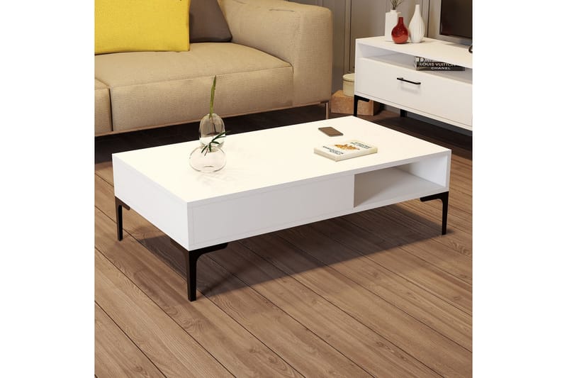 Poko Soffbord 105x32,6x105 cm - Vit - Möbler - Bord