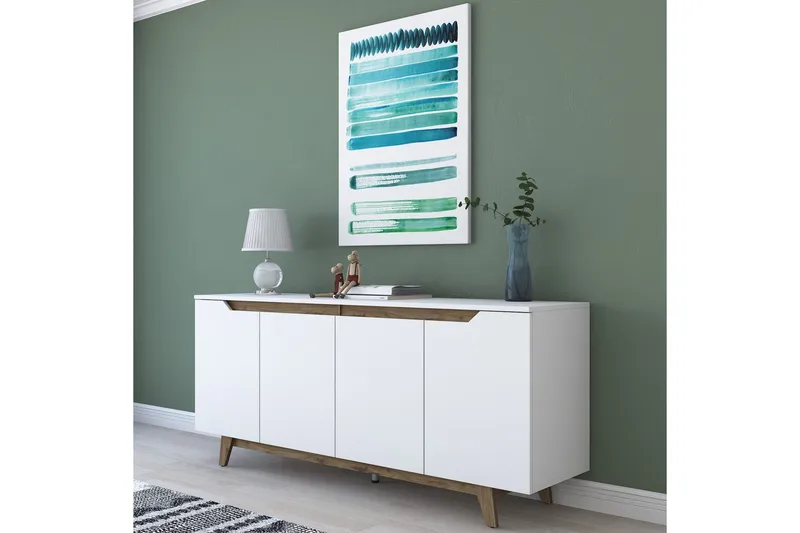 Porzic Konsollbord 180 cm - Vit/Mörkbrun - Möbler - Bord