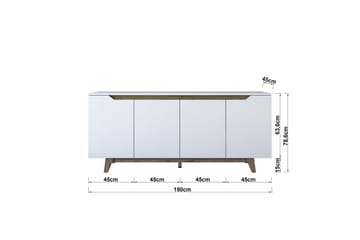 Porzic Konsollbord 180 cm - Vit/Mörkbrun - Möbler - Bord